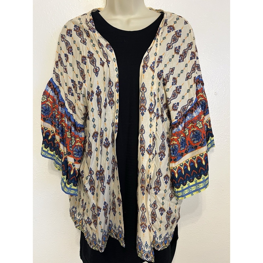 WEEKEND Suzanne Betro womens 1X KIMONO Open Cardigan‎ Shirt BOHO